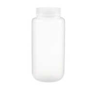 Wide Mouth Bottle - Plastic, 1 Litre, Transparent | Round Shape, Screw Cap, Ideal For Beverage Storage And Dispensing