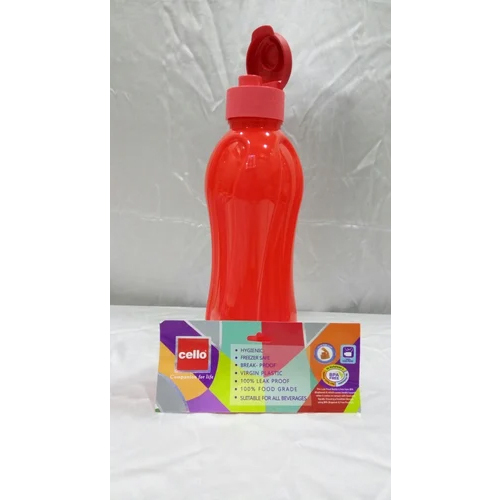 Cello 1l Flip Cap Bottles - Color: Red