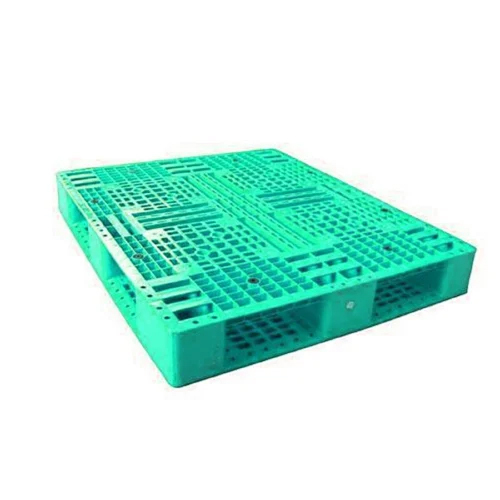 4 Way Green-Blue Plastic Pallet - Color: Green