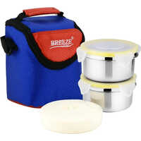Insulated Food Container - Stainless Steel, Standard Size, White | Round Shape, Polished Surface Finish