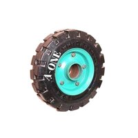 Caster Wheel - Cast Iron & Rubber, 6x2 Inches Black, Solid Swivel Design For Trolley Or Cart Movement