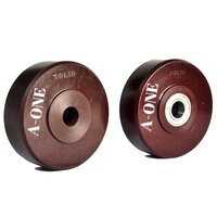 UHMW Solid Block Wheel - Bore 10-50 mm, Load Capacity 10 Ton | Maroon Color, Plain Surface, Round Shape