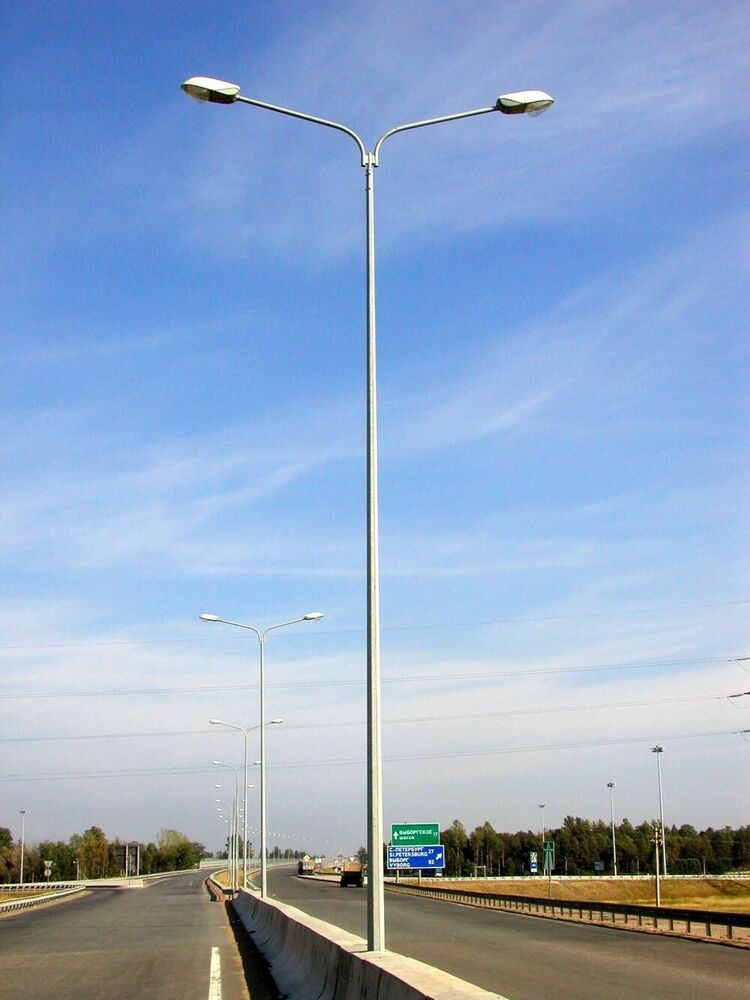 Octagonal Street Light Pole Manufacturer - Color: Silver