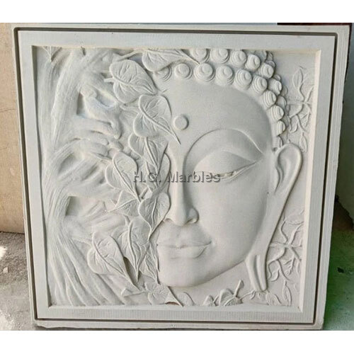 White Marble Budda Wall Mural - Product Type: Model