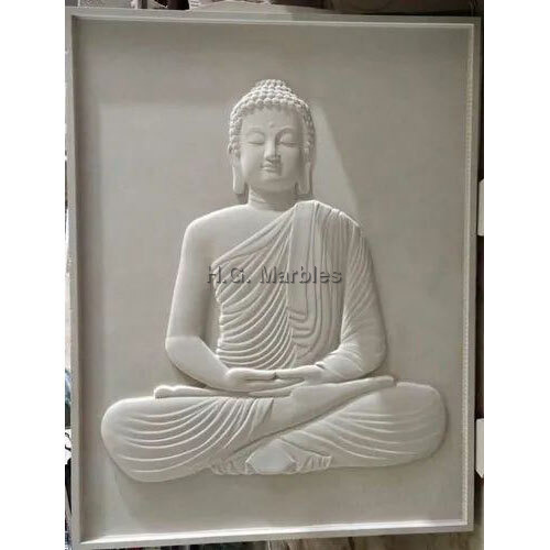 White Marble Budda Statue Wall Mural - Product Type: Model