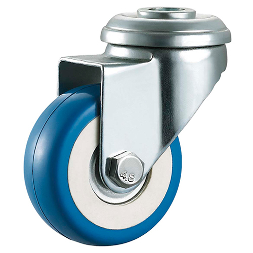 Anti Static Caster Wheel - Stainless Steel, 100x38 Size, Silver And Blue Color | Ideal For Industrial Applications, Durable Pu Material