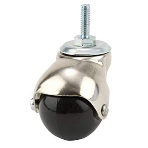 Heavy Duty Swivel Caster Wheel - Rubber Material, 6x2 Inch Size, Black And Stainless Steel, Double Ball Bearing, 401-500 Kg Load Capacity, Locking With Brake, Bolt/hole Mounting