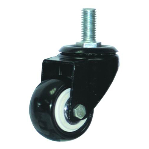 Heavy Duty Swivel Caster Wheel - Rubber Material, 6x2 Inch Size, Black And Stainless Steel, Double Ball Bearing, 401-500 Kg Load Capacity, Locking With Brake, Bolt/hole Mounting