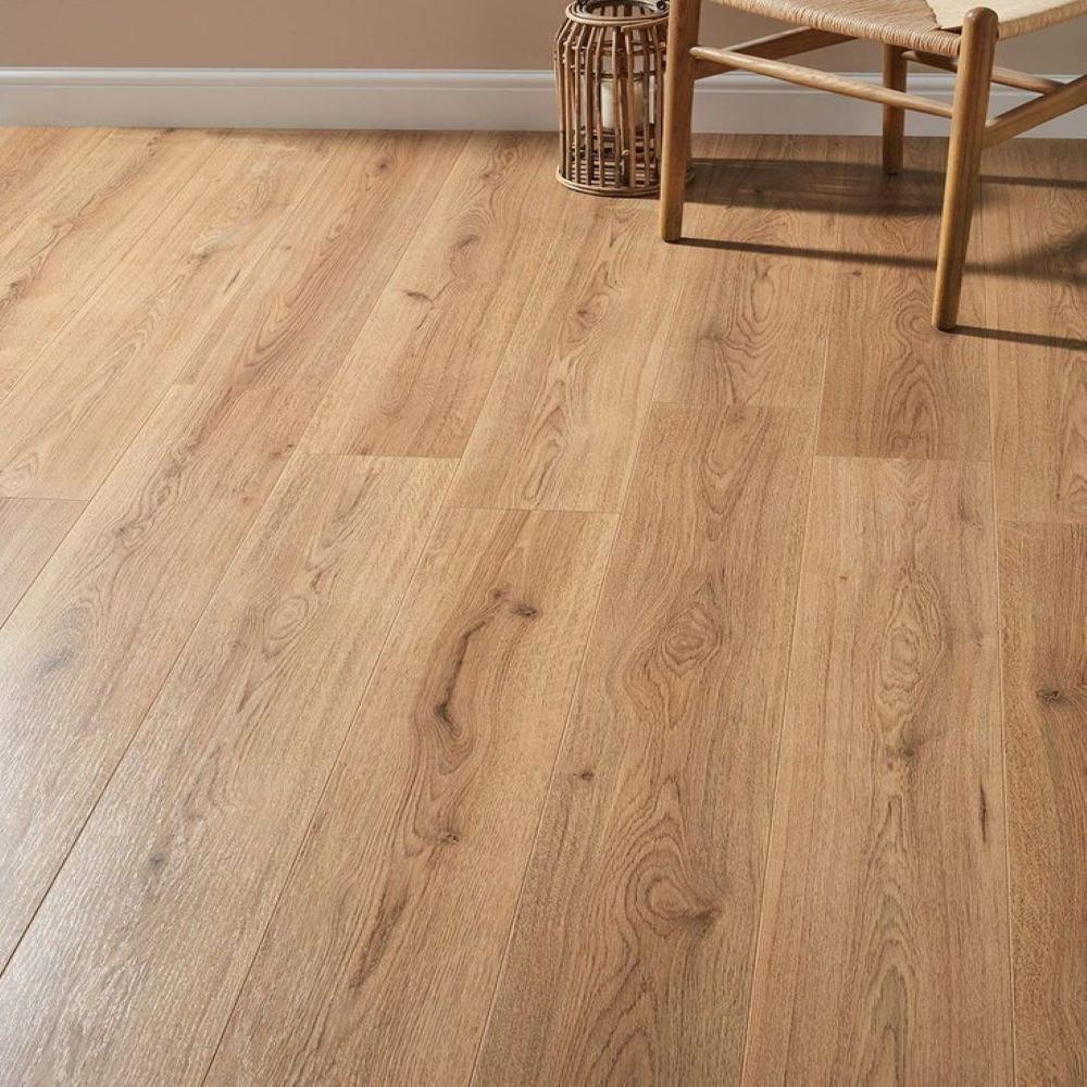 Wide Plank Laminate Flooring - Color: Dark Brown