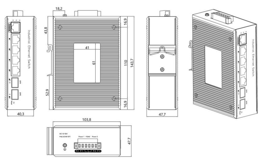 Sts 4-port 10/100/1000base-tx+2g Sfp Managed Industrial Poe Switch