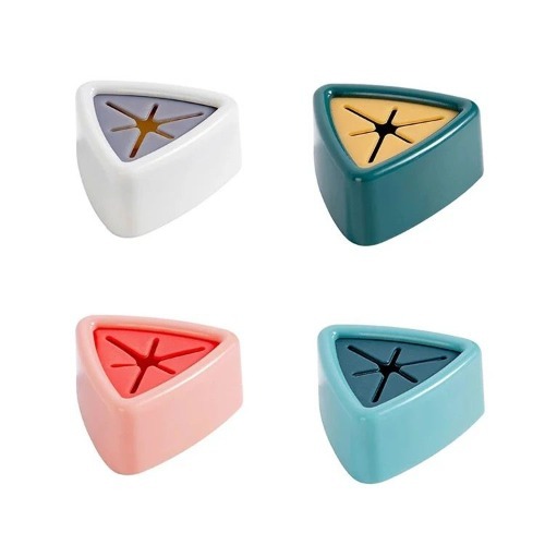 Triangle Punch Free Hook - Abs & Silicone Material, 5x5 Cm Multicolor | Strong Adhesion, Easy Installation, Versatile Towel Holder
