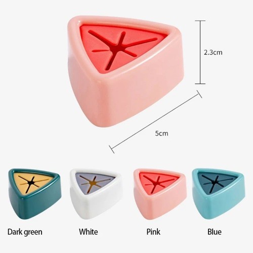 Triangle Punch Free Hook - Abs & Silicone Material, 5x5 Cm Multicolor | Strong Adhesion, Easy Installation, Versatile Towel Holder