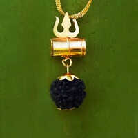Damru Locket 5 Mukhi Rudraksha Trishul