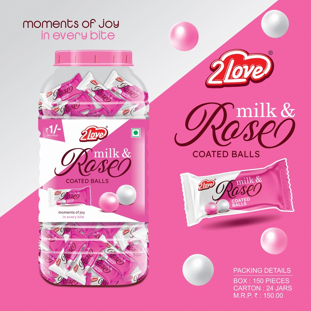 Milk & Rose Chocolate Coated Balls
