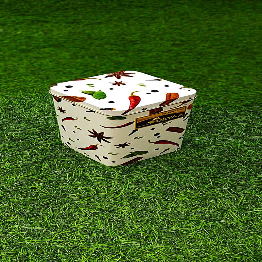 Spice And Masala Packaging Tin Container - Color: Multicolour