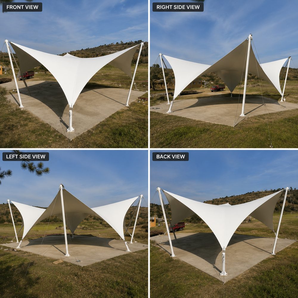 Outdoor Tensile Structure - Coating Type: Powder Coated
