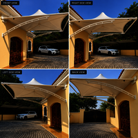 Car Parking Tensile Structure - Polyester Or Ptfe Material, Powder Coated Finish, White Color, Aluminium, Iron, Or Stainless Steel Poles | High Quality Outdoor Design