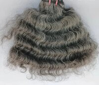 Remy Curly Grey Human Hair Extensions Single Donor Bundle