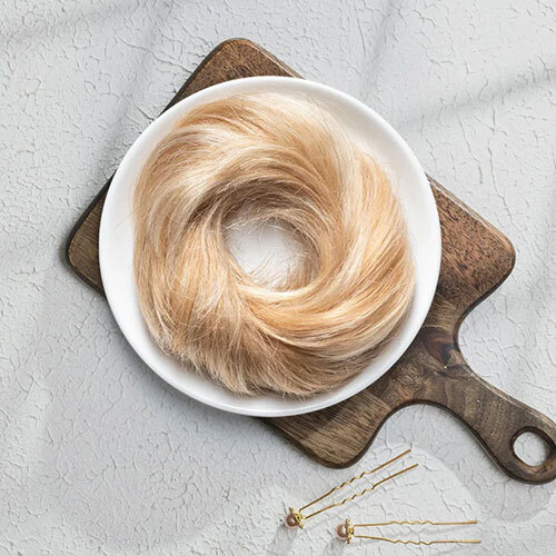 Messy Bun Scrunchie - Indian Human Hair, Black Color | Effortless Volume for Girls and Women, Chic and Trendy Look in Minutes