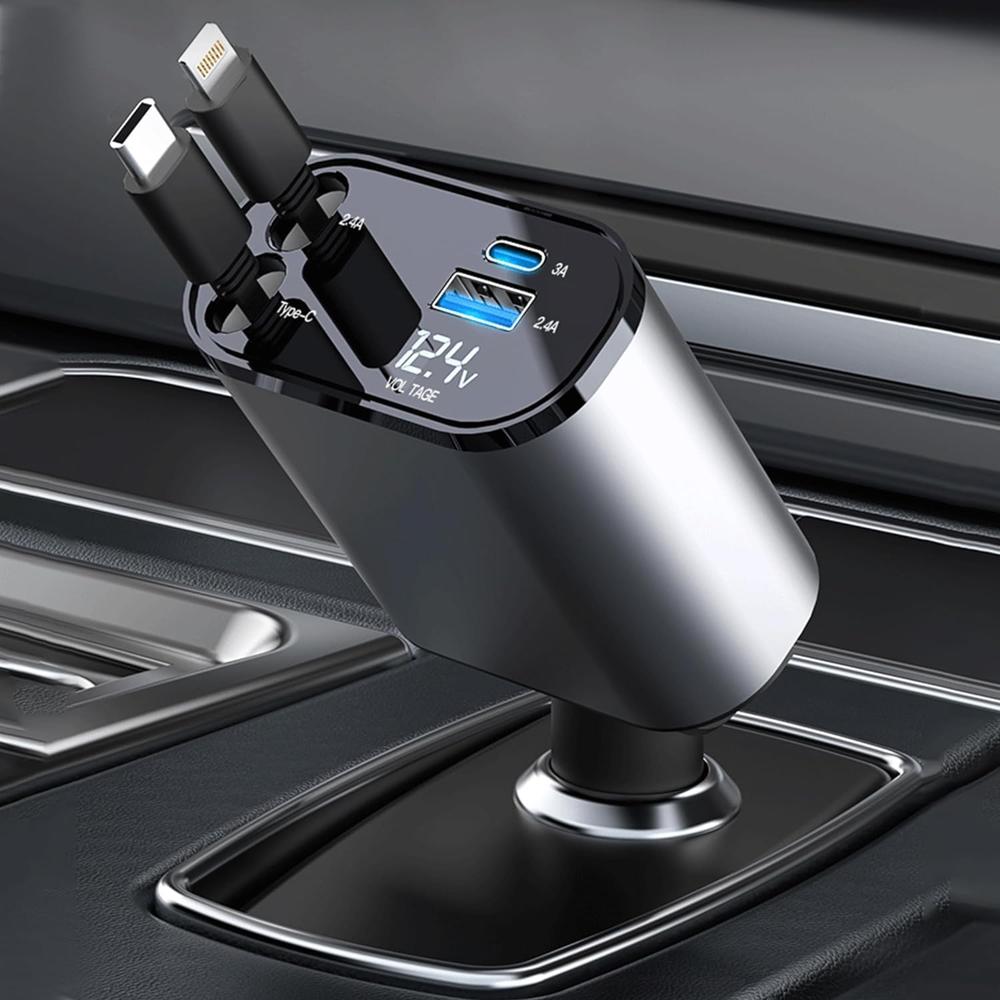 4 In 1 Super Fast Car Phone Charger - Material: Plastic