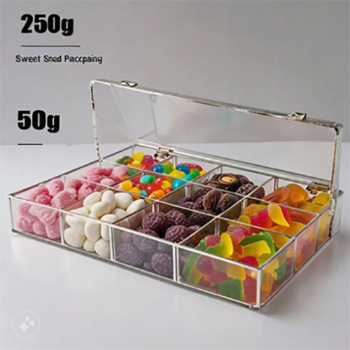 500G 1000G Rectangular Sweet Packaging Tray - Color: Transparent