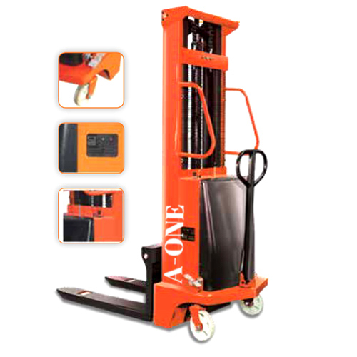 Orange Color Semi Electric Stacker