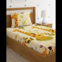 Babies Cartoon Bedsheet - 60*90 Inch, Assorted Prints | 50% Polyester And 50% Cotton, Washable, Comes With 2 Pillowcases, Soft And Lightweight