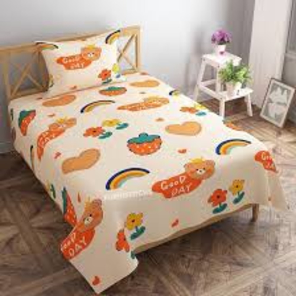 SINGLE BED CARTOON BABIES BEDSHEET