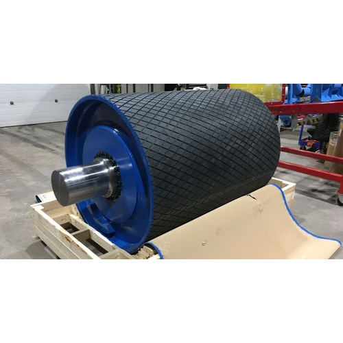 Rubber Lagging Conveyor Pulley - Color: Black