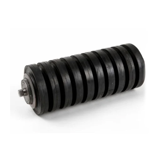 Mild Steel Conveyor Impact Idler Roller - Color: Black