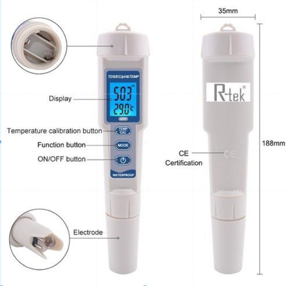 10000 ppm Waterproof TDS/PH/EC Meter 