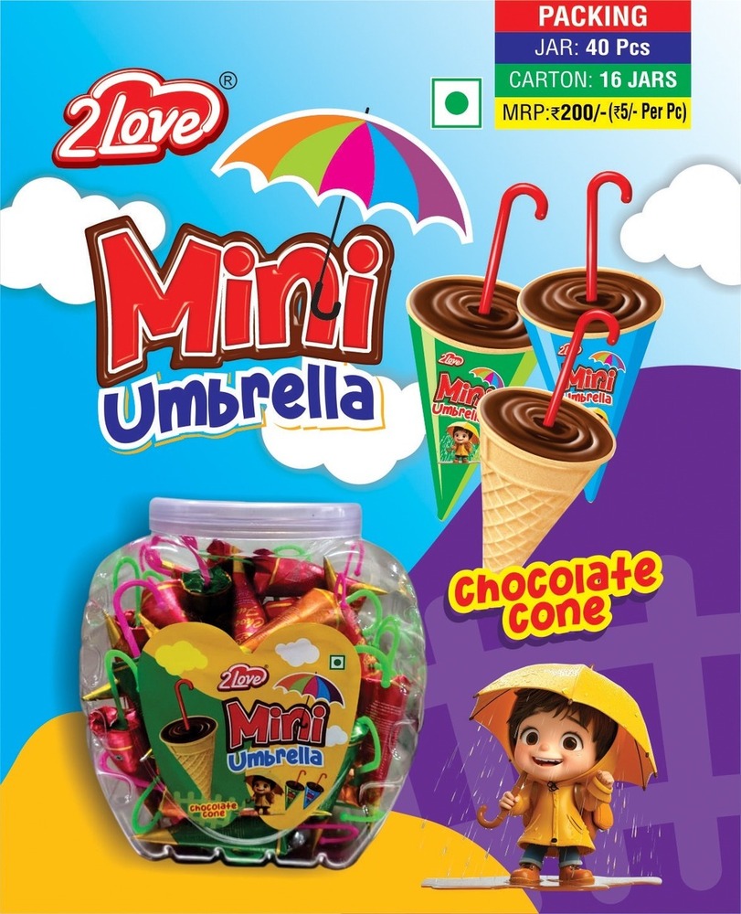 MINI UMBRELLA CONE WAFER CHOCOLATE