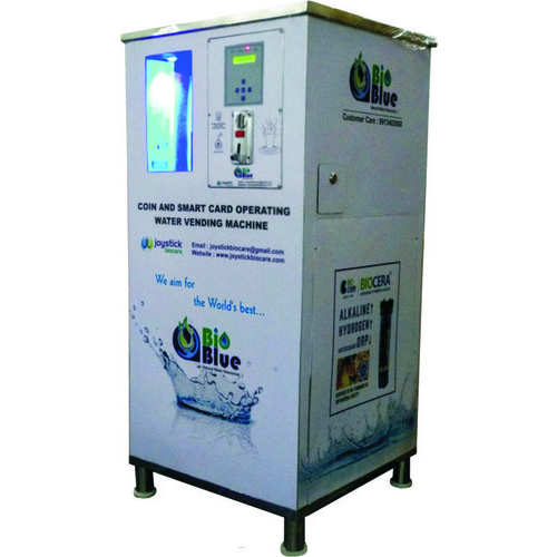 कॉइन और कार्ड से संचालित पानी वितरण मशीन जो इनबिल्ट RO - 150 LPH है