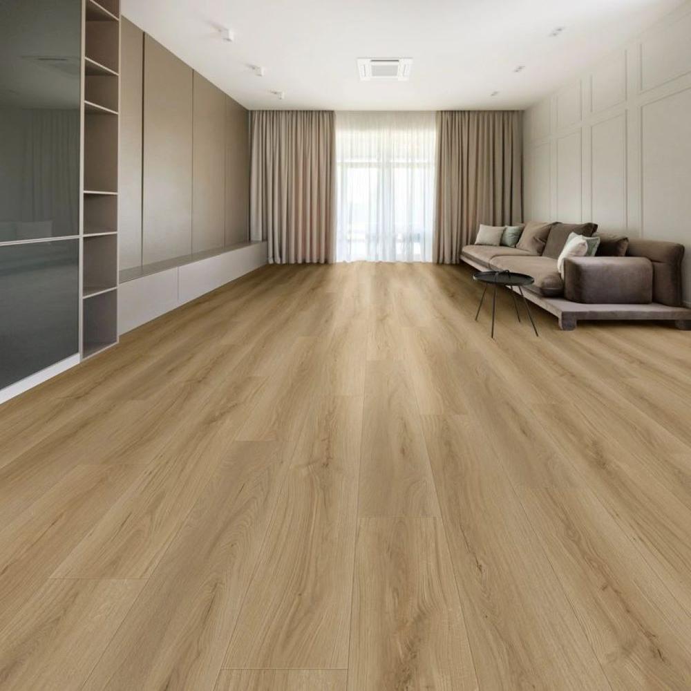 Matte Laminate Flooring - 8mm Thickness, 181mm Width | Brown Color, Anti-slip Feature, Natural Aesthetic