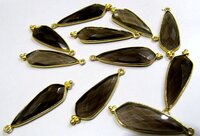 2 Pcs Set Natural Smoky Quartz Long Pear Shape 10x30mm
