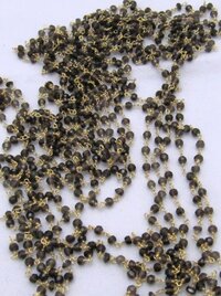 3- Feet Natural Smoky Quartz Rondelle Faceted Size 3-4mm Beaded