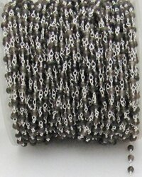 3- Feet Natural Smoky Quartz Rondelle Faceted Size 3-4mm Beaded