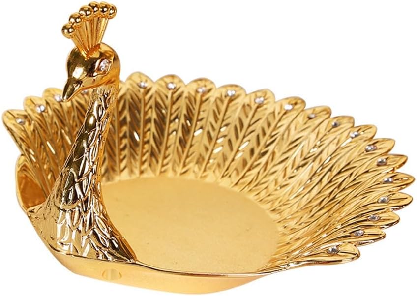 Brass Metal Serving Tray - 300 Grams, Golden Color, Antique Imitation Style, Animal Theme, Perfect For Art & Collectible, Holiday Decoration, And Home Decor