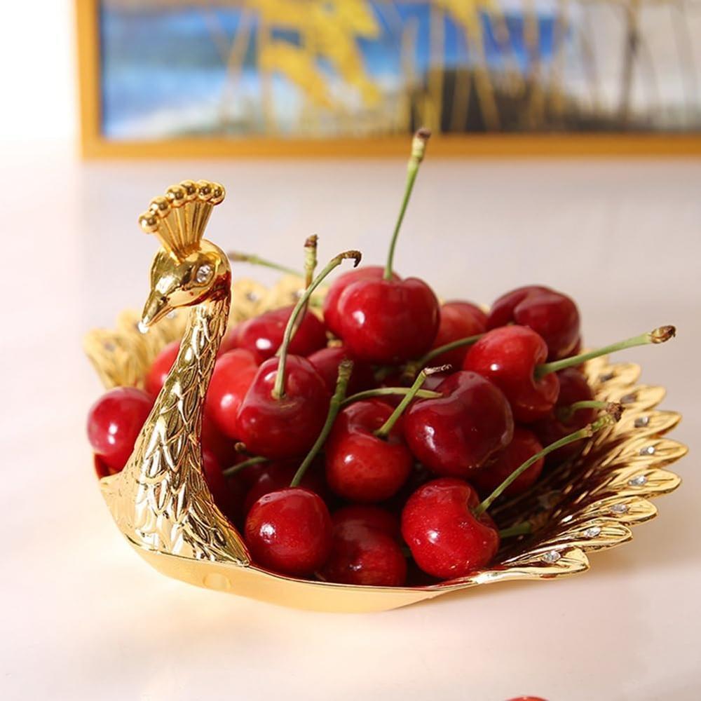 Brass Metal Serving Tray - 300 Grams, Golden Color, Antique Imitation Style, Animal Theme, Perfect For Art & Collectible, Holiday Decoration, And Home Decor