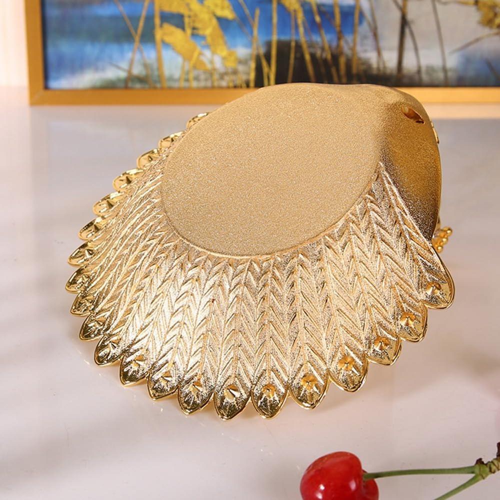 Brass Metal Serving Tray - 300 Grams, Golden Color, Antique Imitation Style, Animal Theme, Perfect For Art & Collectible, Holiday Decoration, And Home Decor