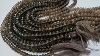 Natural Smoky Quartz Rondelle Faceted 8-9mm Beads Sold Per Strand 8 Inches