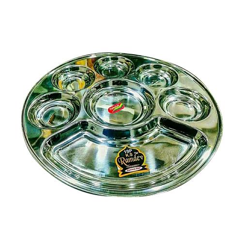 7 In 1 Ss Bhojan Thali - Color: Silver / Grey