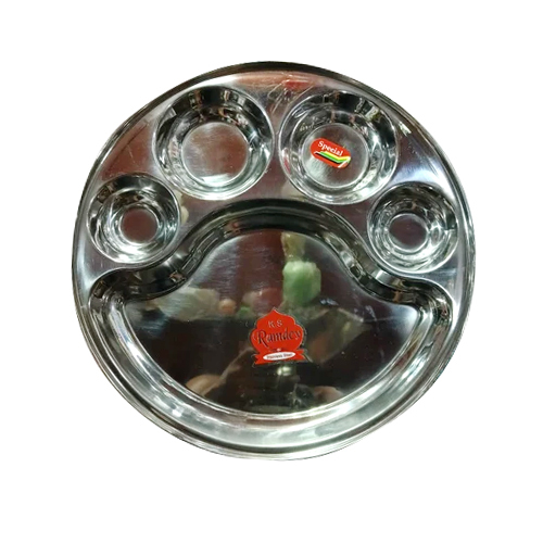 13 Inch Ramdev Bhojan Thali - Color: Silver