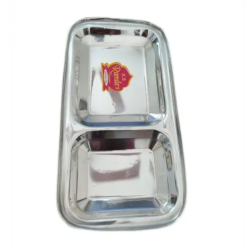 Stainless Steel Pav Bhaji Plate - Color: 13 X 12 Inch