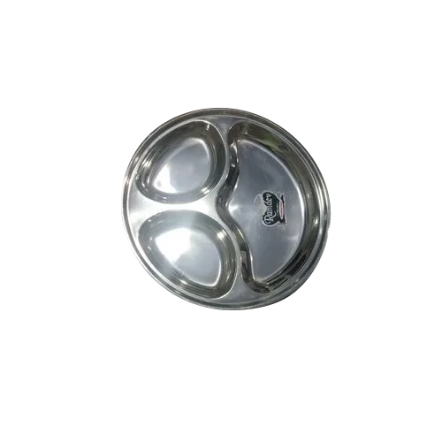 11 Inch Steel Compartment Plate - Color: Silver / Grey