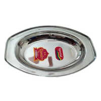 Stainless Steel Serving Dish Plate - Color: Silver