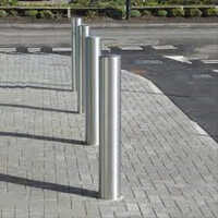 Manual Rising Bollards - Stainless Steel, 100mm Diameter | Silver Color, High Strength, Pedestrian Safety
