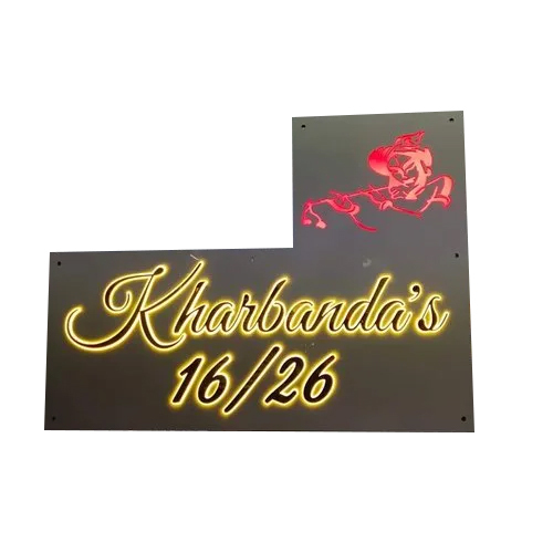 Acrylic Led Name Plate - Color: Black