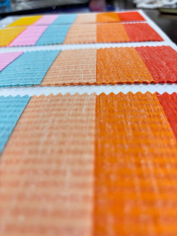 Kurta Fabric - Poly Cotton Blend, 58 Inches Width, Orange Printed Design | Soft Texture, Shrink-resistant, Ideal For Kurtas And Designer Shirts