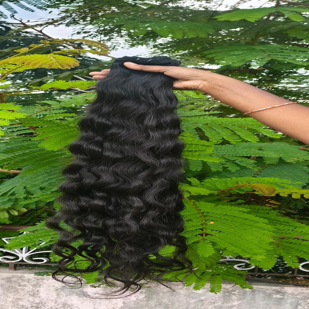 Long SIze Raw Wavy Human Hair Extensions Temple Hair